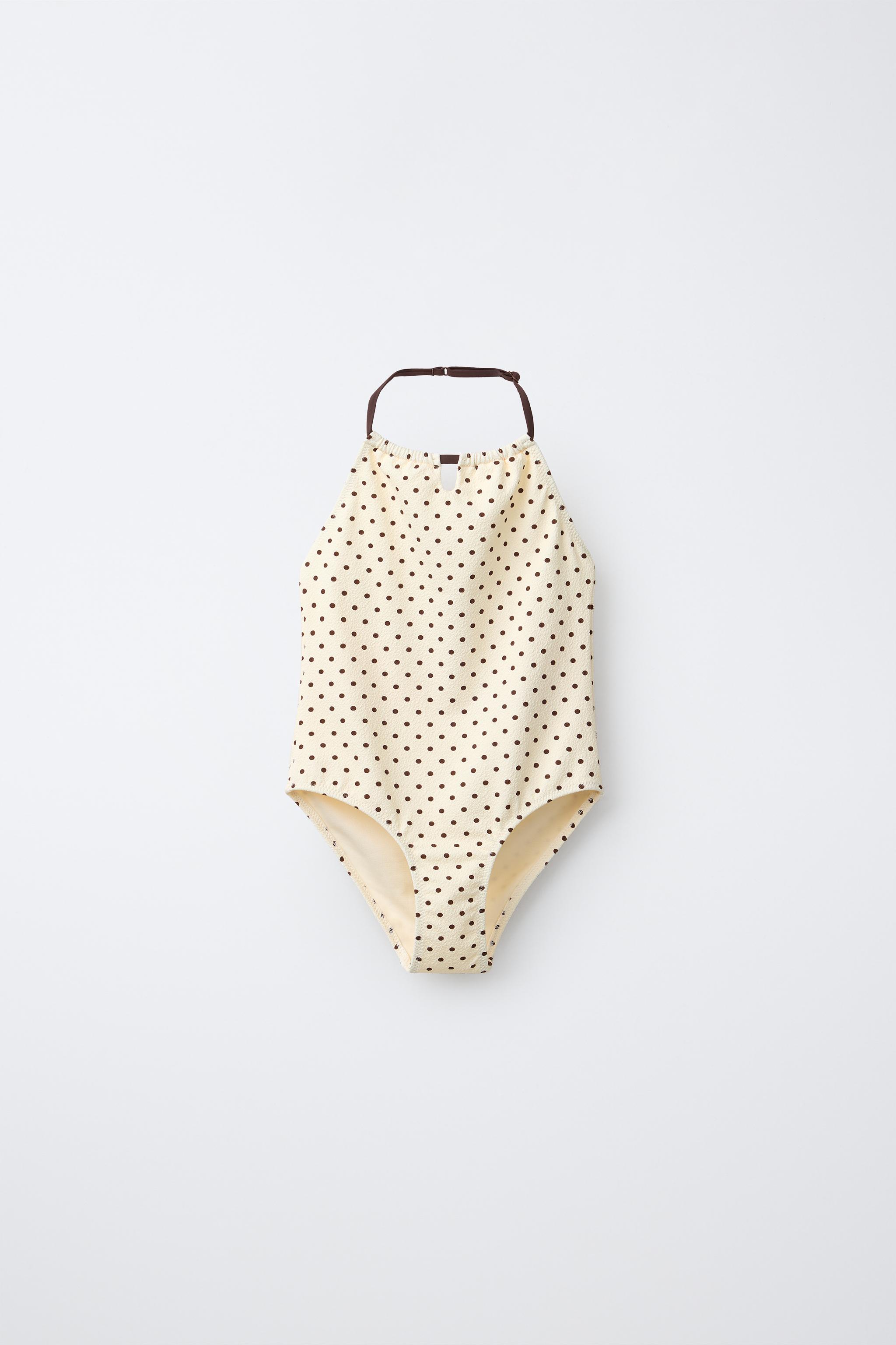 6-14 ANS/ MAILLOT DE BAIN HALTER À POIS